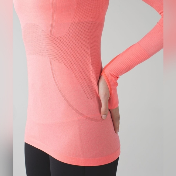 Lululemon Swiftly Tech Long Sleeve Crew in Heathered Very Light Flare Size 4 - Picture 3 of 16